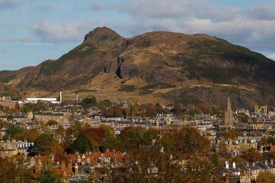 The world famous view of Arthur's Seat.
