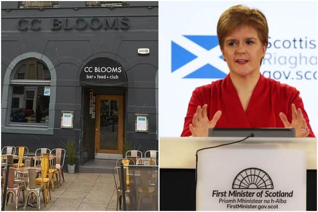 CC Blooms reacts to Ms Sturgeon's announcement that outdoor spaces for pubs and restaurants are still to remain closed despite the country entering phase two of lockdown