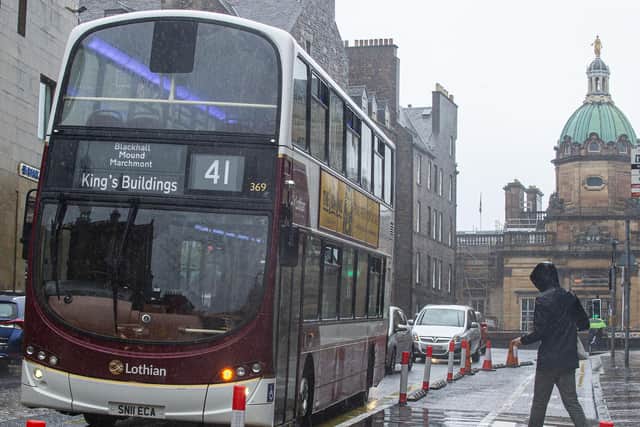 The measures on George IV Bridge included a "floating" bus stop    Picture: Lisa Ferguson