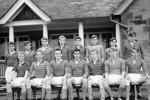 The Fettes College 1st XV rugby team in November 1963.