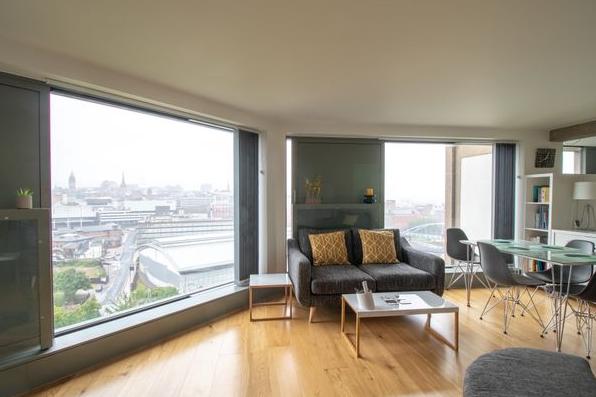 This isn't just close to a Sheffield landmark, it's inside one - a two-bedroom flat on South Street in the first completed phase of the revamped Park Hill estate. It has views over the city and is on sale for £245,000. (https://www.zoopla.co.uk/for-sale/details/55517636)