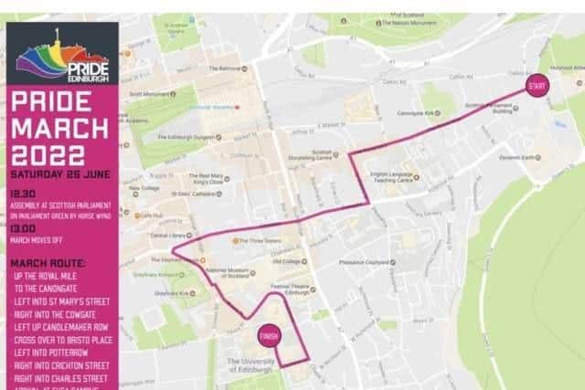 The route will start outside the Scottish Parliament, then climbing up the Royal Mile. Photo: Pride Edinburgh.