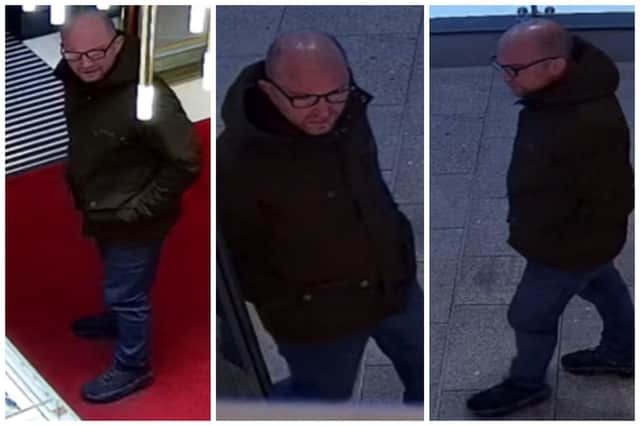 Police in Edinburgh have released images of a man that they wish to speak to following a high value theft, which took place at luxury shop Omega Boutique in the St James Quarter.