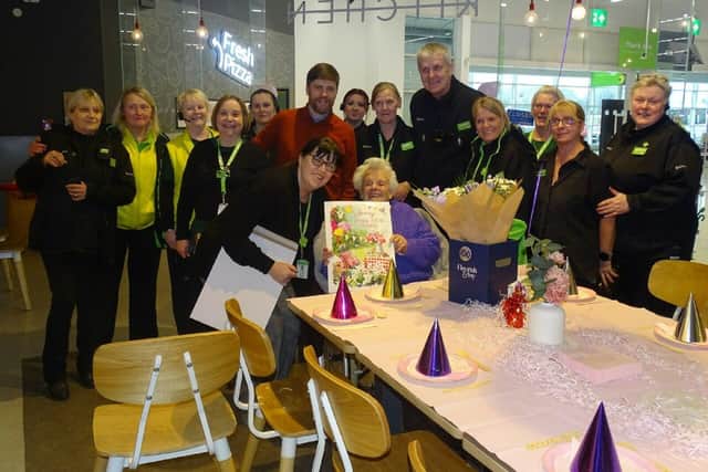 Asda Livingston throws 100th birthday party for customer Jenny McQueen