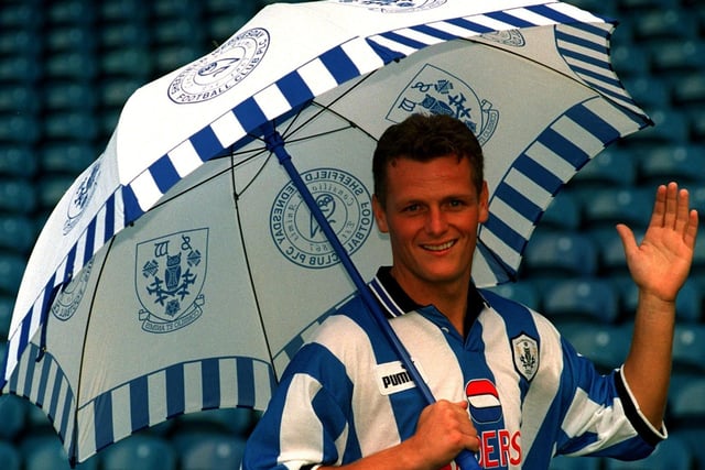 Northern Ireland's Jim Magilton after signing for Wednesday in 1997.