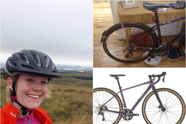 Niamh Cooper's bike was stolen on Tuesday afternoon from a bike rack outside the Western General Hospital main entrance.