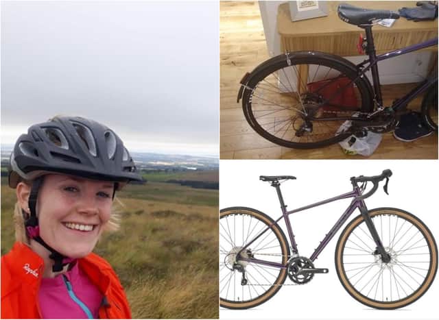 Niamh Cooper's bike was stolen on Tuesday afternoon from a bike rack outside the Western General Hospital main entrance.