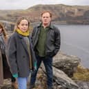 From left, Nia Roberts, Sian Reese-Williams and Mark Lewis-Jones star in the second series of Channel 4 drama The Light in the Hall (Picture: Channel 4)