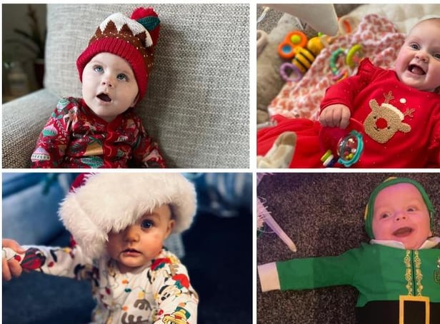 These adorable babies are getting ready for their first Christmas.