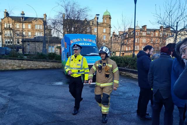 Chief Superintendent Phil Davison of Police Scotland and Jason Sharp, area commander for the Scottish Fire and Rescue Service.