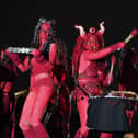 The Beltane Fire Society band provided a thunderous percussive heartbeat to the event