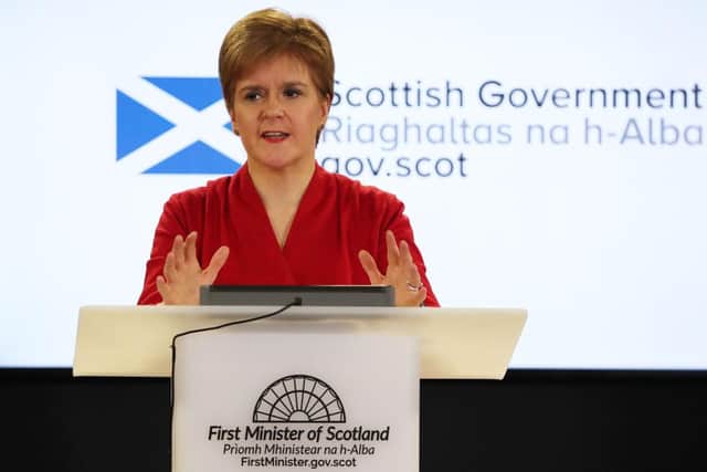 First Minister Nicola Sturgeon said she would give an update on outdoor exercise restrictions this weekend. (Photo by Andrew Milligan - WPA Pool/Getty Images)