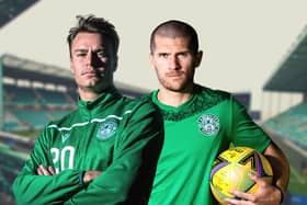 Melker Hallberg, left, and Alex Gogic have both impressed in the Hibs midfield this season - is there room for both of them in the middle of the park?