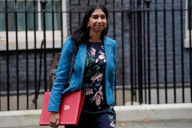 Home Secretary Suella Braverman says it is her dream to see a plane full of refugees take off for Rwanda. Picture: Niklas Halle'n /AFP.