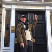 Jim Gargaro outside the Trout Anglers' Club in Edinburgh. Picture by Jacqueline Gargaro