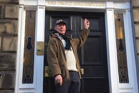 Jim Gargaro outside the Trout Anglers' Club in Edinburgh. Picture by Jacqueline Gargaro
