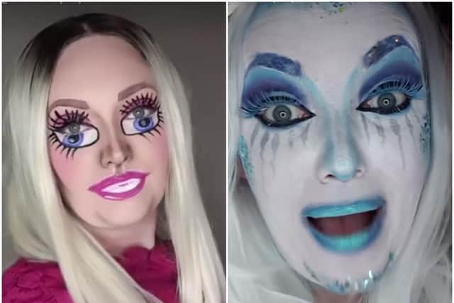 Lyndsay McCallum as Barbie and Elsa, from Frozen.