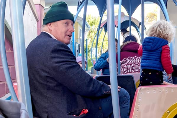 Boris Johnson at Peppa Pig World, allegedly (Picture: George Bell/SWNS)