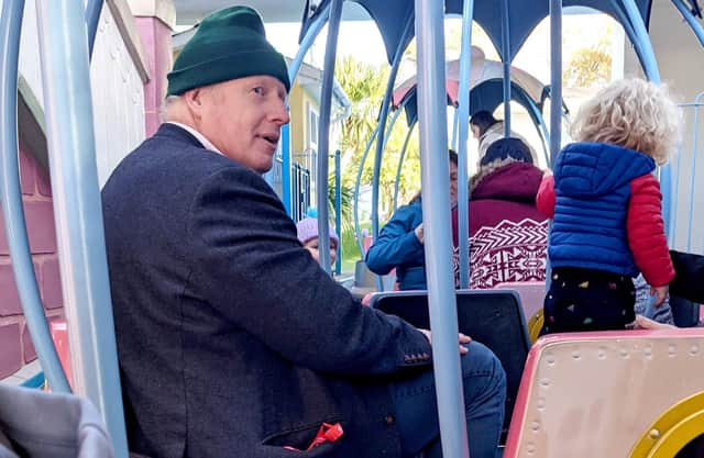 Boris Johnson at Peppa Pig World, allegedly (Picture: George Bell/SWNS)