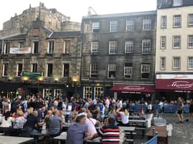 The outdoor space in the Grassmarket is utilised every summer.