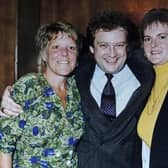 Billy Sibbald with his sister Janice (left) and Lorraine in 1991