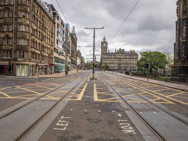 An empty Princes Street during lockdown