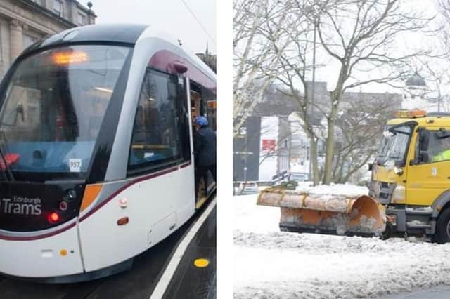 Edinburgh Trams services have been suspended this morning due to poor weather conditions.