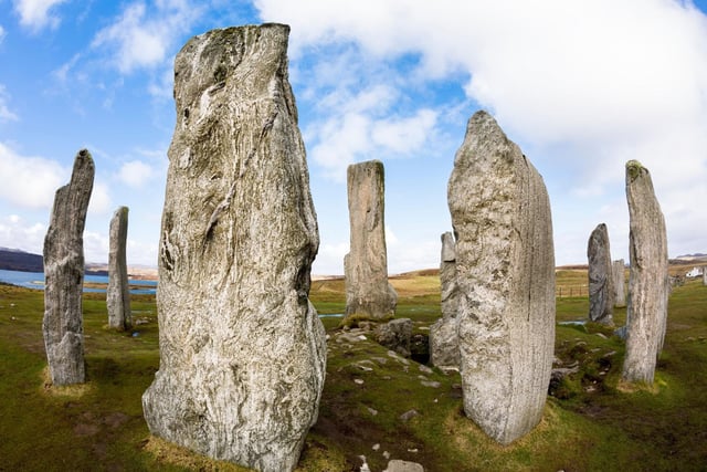 Mild spoiler for episode one ahead: the large central standing stone which transports Claire back in time is based on the central stone in the Callanish Standing Stones on the Isle of Lewis, in the Outer Hebrides of Scotland.