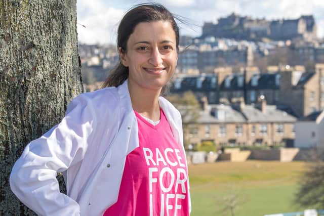 Edinburgh scientist Dr Noor Gammoh is encouraging people across Edinburgh to Race for Life at Home to fund life-saving research like hers.  Pic: Lesley Martin.