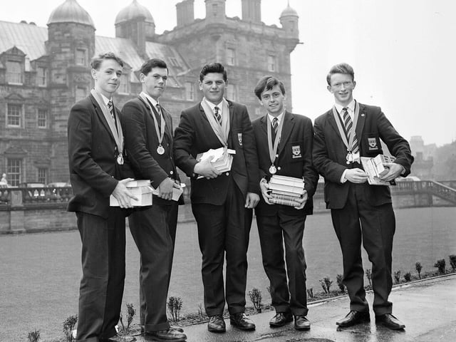 The Silver Medallists at the George Heriot's School prize giving in July 1963.