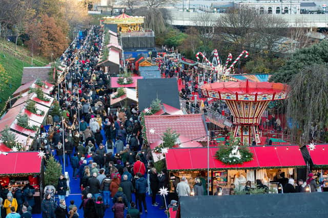 The Scottish capital's hugely popular Christmas Market pictured in 2019