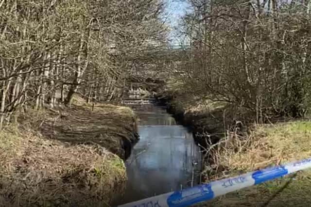 Police taped off an area around the burn. Pic: Lisa Ferguson