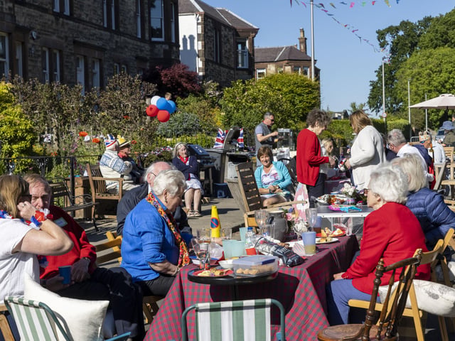 Residents of Campbell Avenue, Murrayfield celebrate the Platinum Jubilee of Queen Elizabeth II with a street party. (Photo by Robert Perry/Getty Images)