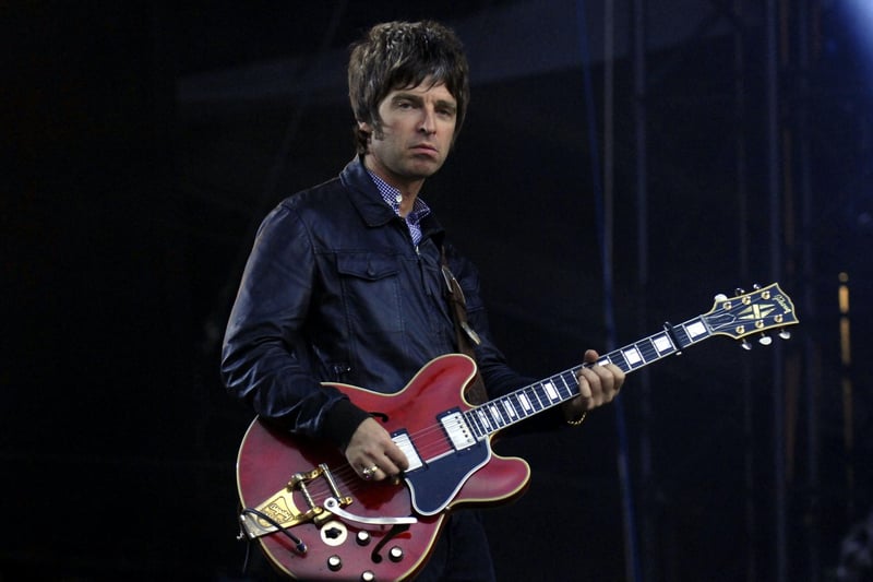 Noel Gallagher looks as laid-back as ever while Oasis perform at Murrayfield Stadium in 2009.