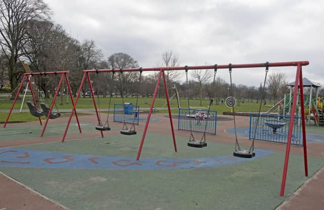 Edinburgh's playparks are staying open to help children get exercise during the Covid lockdown (Picture: Neil Hanna)