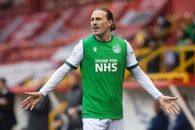 Jackson Irvine in action for Hibs