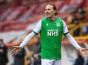 Jackson Irvine in action for Hibs
