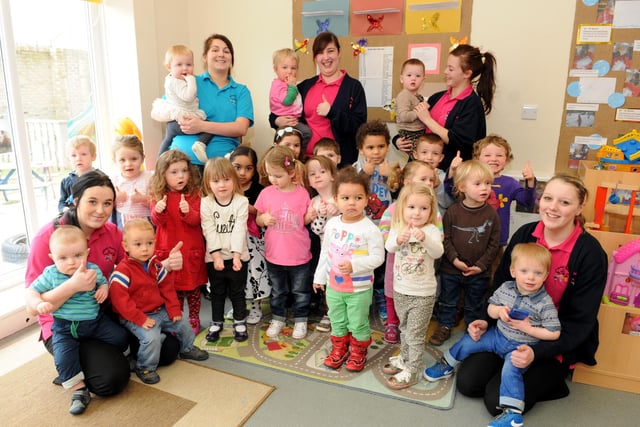 Staff and youngsters at Ashfield Nursery were in the grounds of South Tyneside District Hospital in 2013 to celebrate their good Ofsted report.