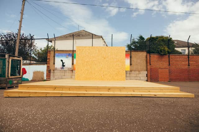 The new outdoor stage that has been created by the Edinburgh International Festival. Picture: Ryan Buchanan