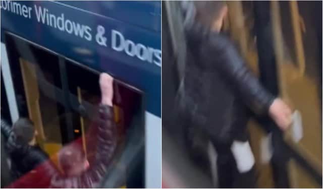 TikTok video captures shocking moment Edinburgh youths hang on to tram in reckless stunt