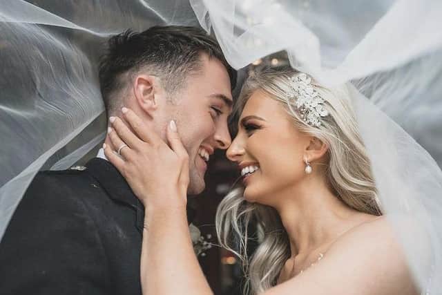 John and Kayley Souttar on their wedding day. Picture: Kayley Souttar/Instagram