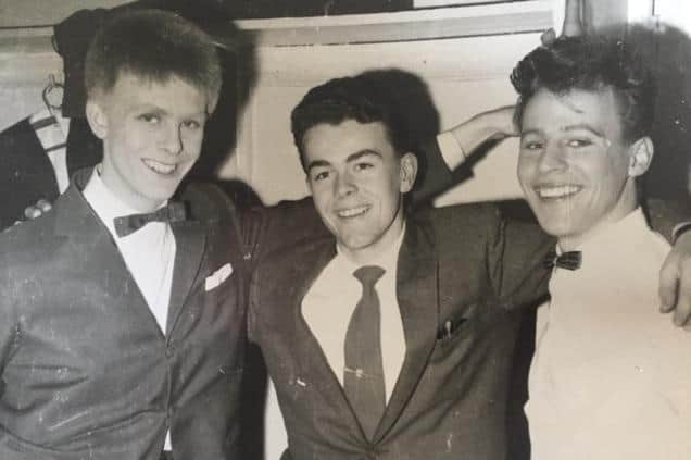 16-year-old Rick Wilson, then known as Paul Destiny, with sixties rock stars Joe Brown and Mark Wynter.