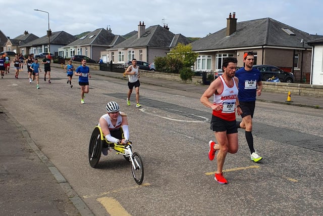 Runners of all ages and abilities took part in the Edinburgh marathon on Sunday. These runners are pictured on Craigentinny Avenue. Photos: Martine Manuel.