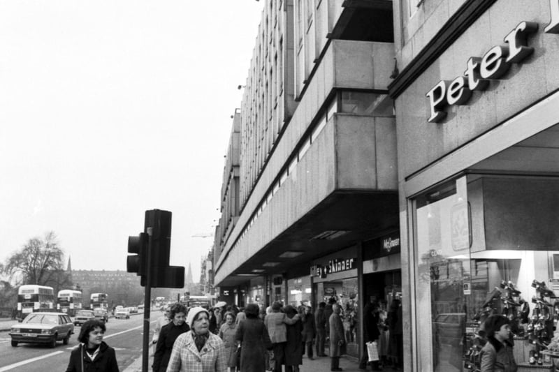 Shopping in Princes Street Edinburgh, March 1980.