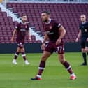 Robert Snodgrass, with Orestis Kiomourtzoglou in the distance, during Hearts' 2-1 defeat to Swansea City in a closed-door game at Tynecastle. Picture: Hearts FC