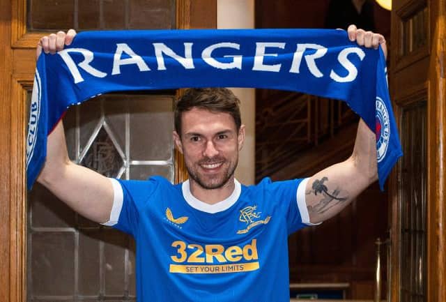 Aaron Ramsey is poised to make his debut for Rangers in their Premiership fixture against Hearts at Ibrox on Sunday. (Photo by Ross MacDonald / SNS Group)