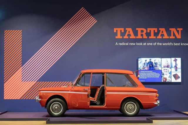 A Hillman Imp car is part of V&A Dundee's new Tartan exhibition. Picture: Michael McGurk