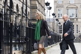 Scottish Green co-leaders Patrick Harvie and Lorna Slater arrive at Bute House, Charlotte Square,  to meet First Minister Nicola Sturgeon