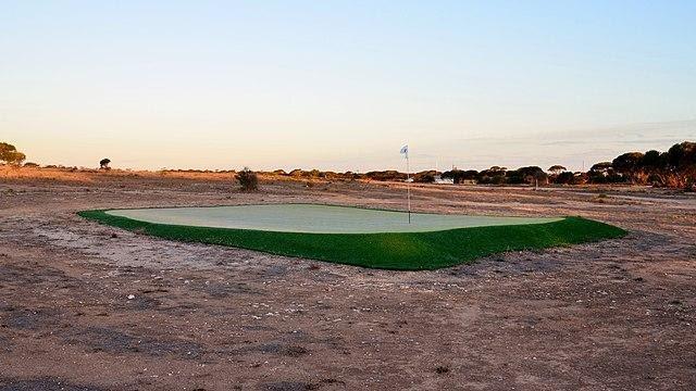 The sheer length and punishing conditions set Nullarbor Links apart when it comes to an energy-sapping round of golf. Set in the barren expanse of South Australia, there are no trees to provide shelter from the baking sun around a course that stretches for 850 miles.