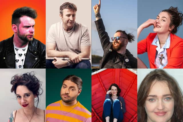 Some of the acts appearing at the first Leith Comedy Festival next month. Clockwise from top left: Joe McTernan, Jamie MacDonald, Billy Kirkwood, Marjolein Robertson, Fiona Herbert, Rosalind Romer, Liam Withnail and Giulia Galastro.